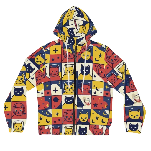 Astro Whiskers on a Women's Full-Zip Hoodie