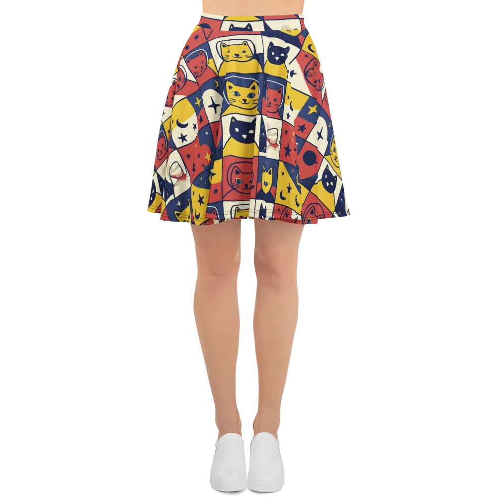 Astro Whiskers on Skater Skirt — Front