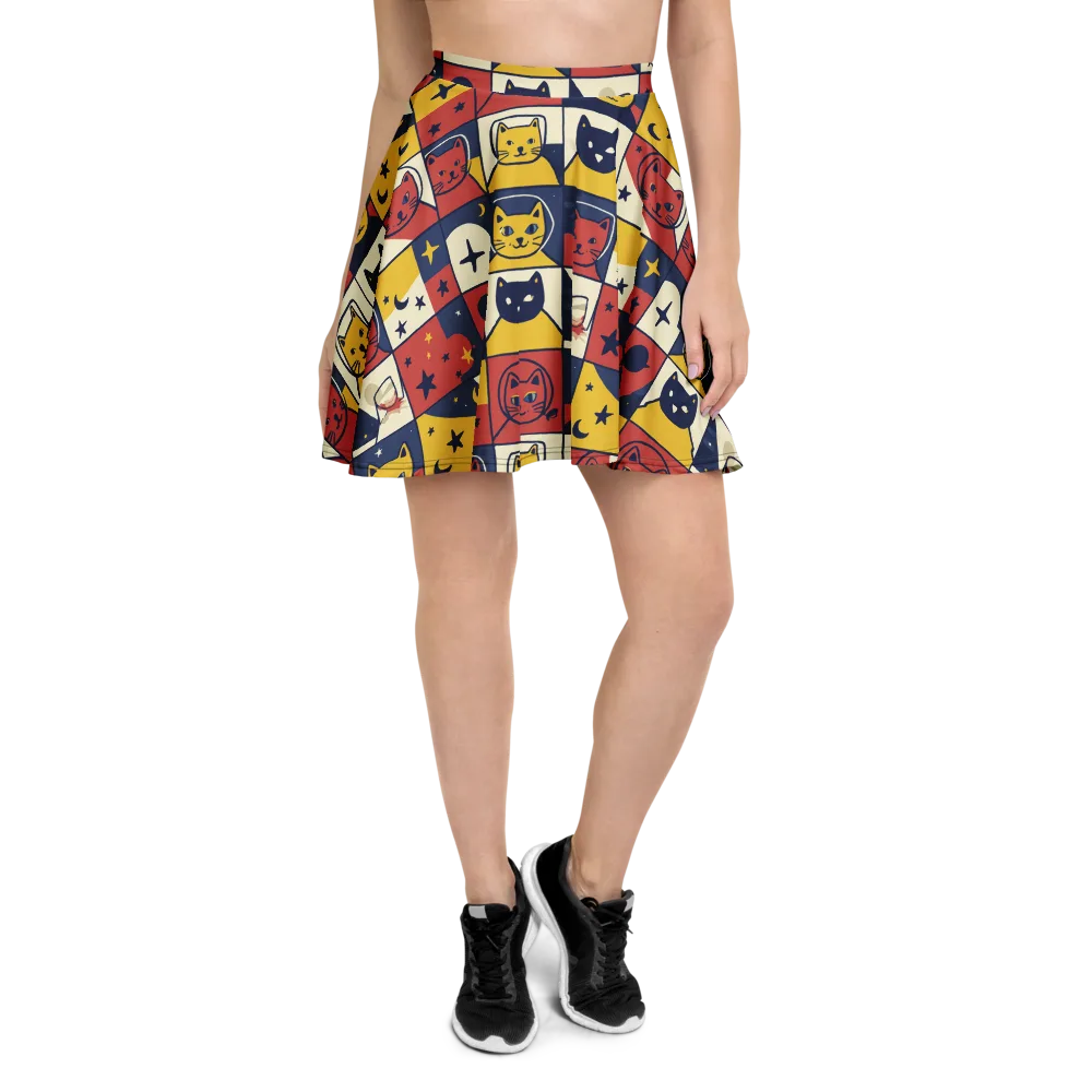 Astro Whiskers on Skater Skirt — Front