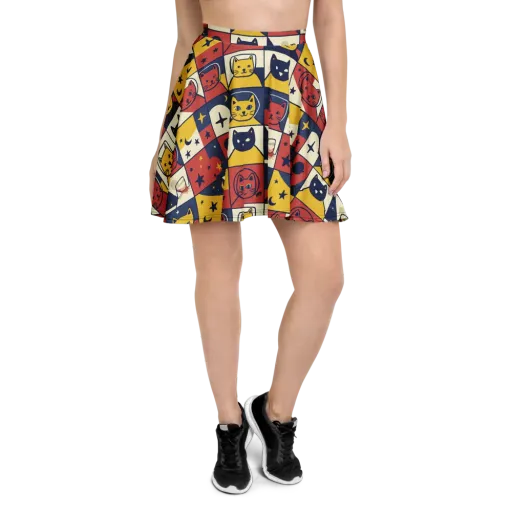 Astro Whiskers on a Skater Skirt
