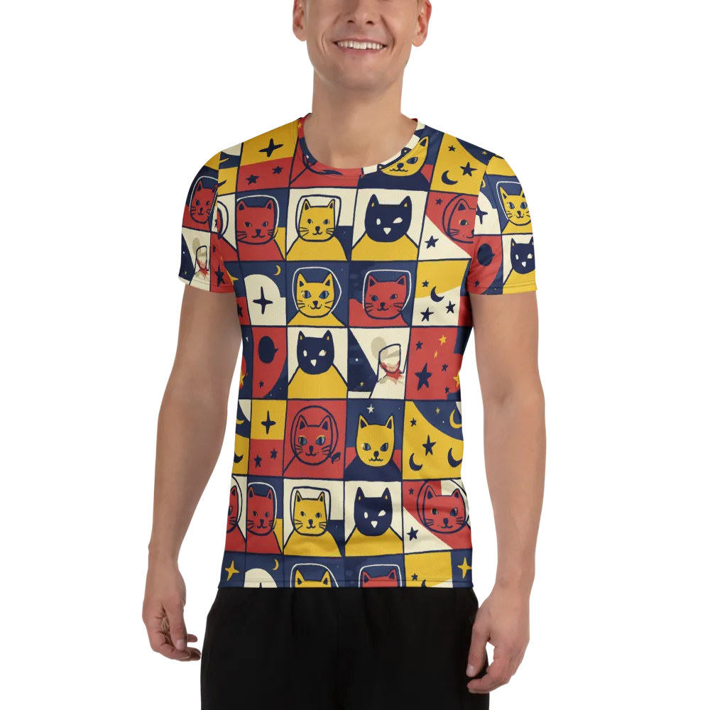 Astro Whiskers on Men's Athletic T-Shirt — Front