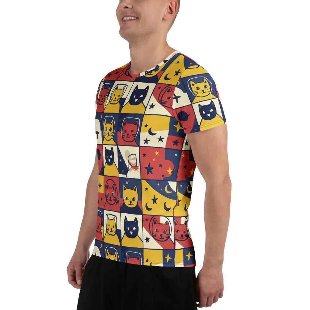Astro Whiskers on Men's Athletic T-Shirt — Left