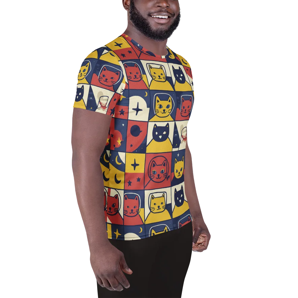 Astro Whiskers on Men's Athletic T-Shirt — Right