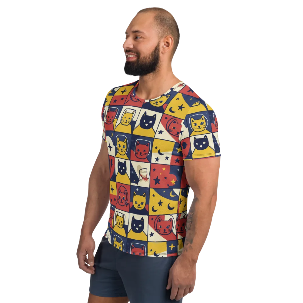 Astro Whiskers on Men's Athletic T-Shirt — Left