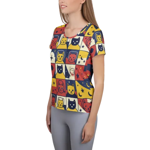 Astro Whiskers on a Women's Athletic T-Shirt
