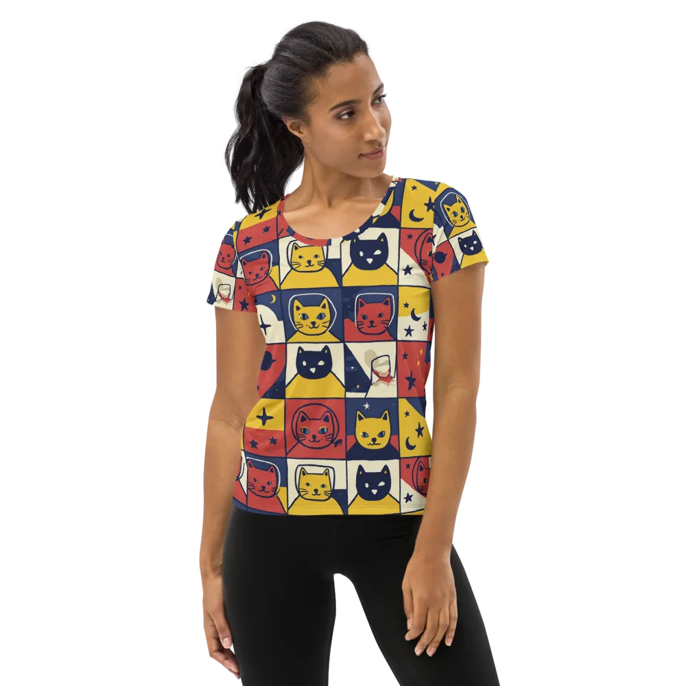 Astro Whiskers on Women's Athletic T-Shirt — Front