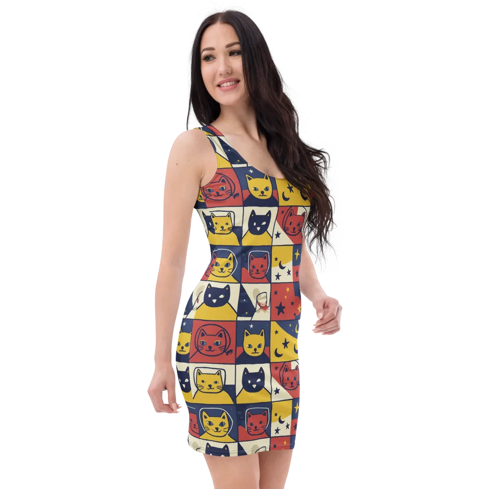 Astro Whiskers on Bodycon Dress — Right Front