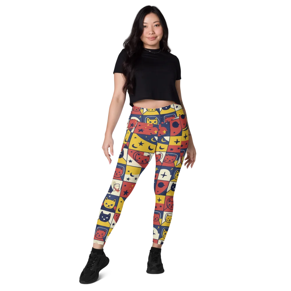 Astro Whiskers on Leggings with Pockets — Front