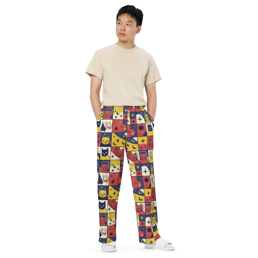 Astro Whiskers on Wide-Leg Pants — Front