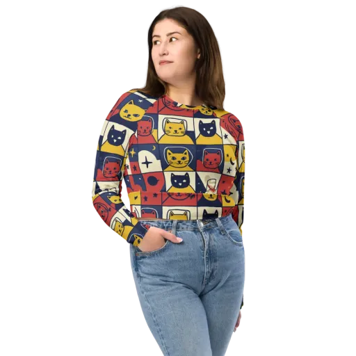 Astro Whiskers on a Long Sleeve Crop Top