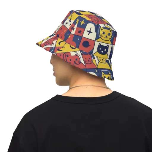 Astro Whiskers on a Reversible Bucket Hat
