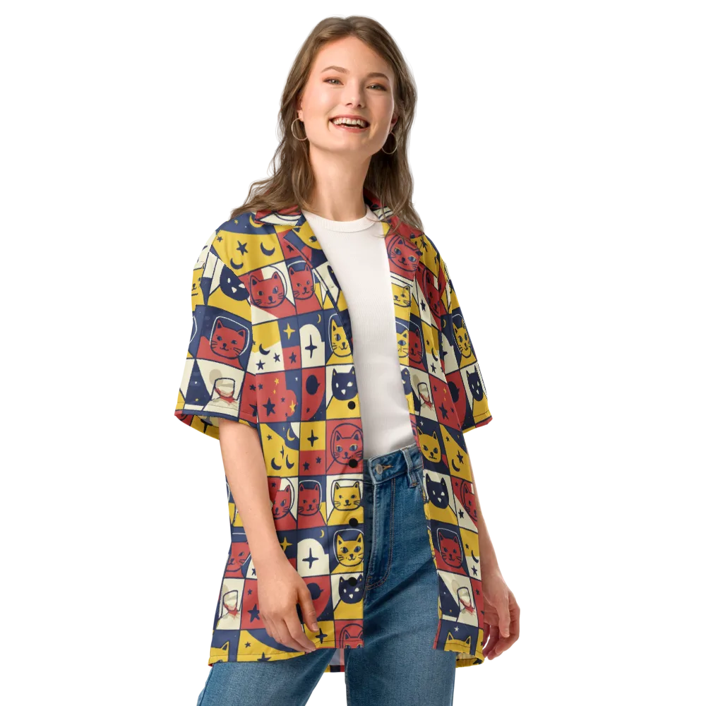 Astro Whiskers on Button Shirt — Front