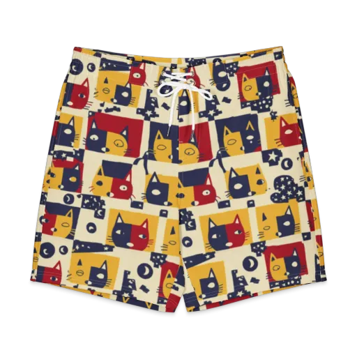 Cat’s Pajama Parade on a Men's Board Shorts