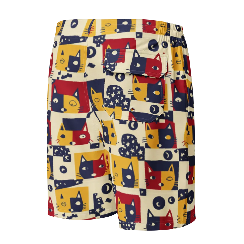 Cat’s Pajama Parade on Men's Board Shorts — Back