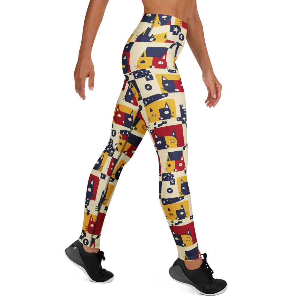Cat’s Pajama Parade on Yoga Leggings — Right