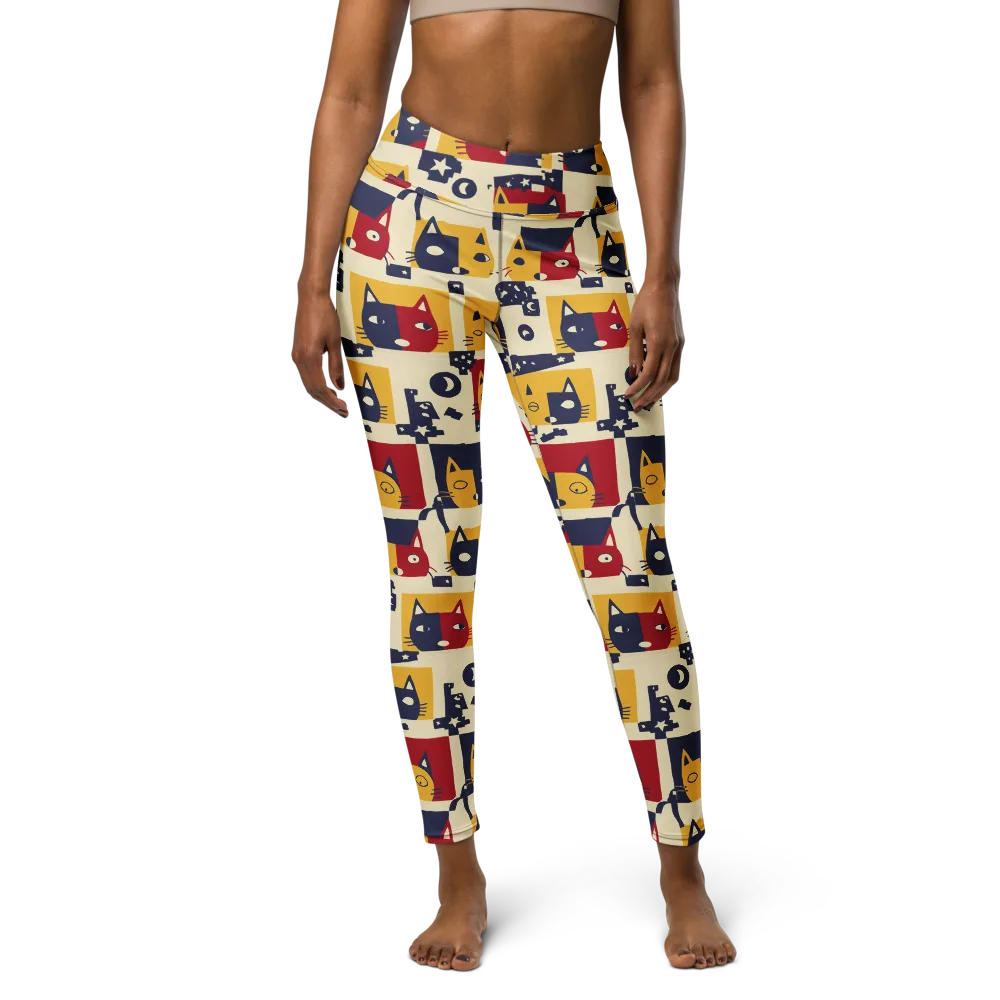 Cat’s Pajama Parade on Yoga Leggings — Front