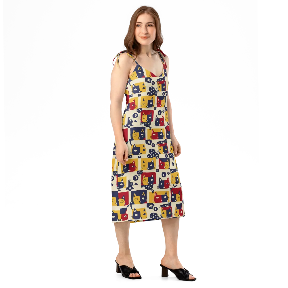 Cat’s Pajama Parade on Slip Dress — Right Front