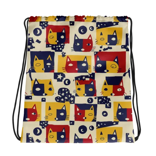 Cat’s Pajama Parade on a Drawstring Bag