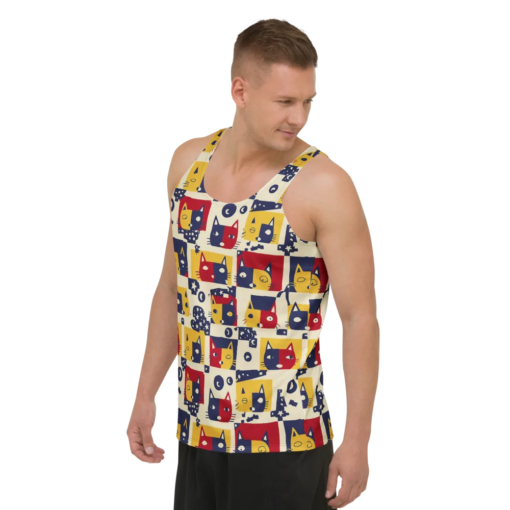 Cat’s Pajama Parade on Men's Tank Top — Left Front