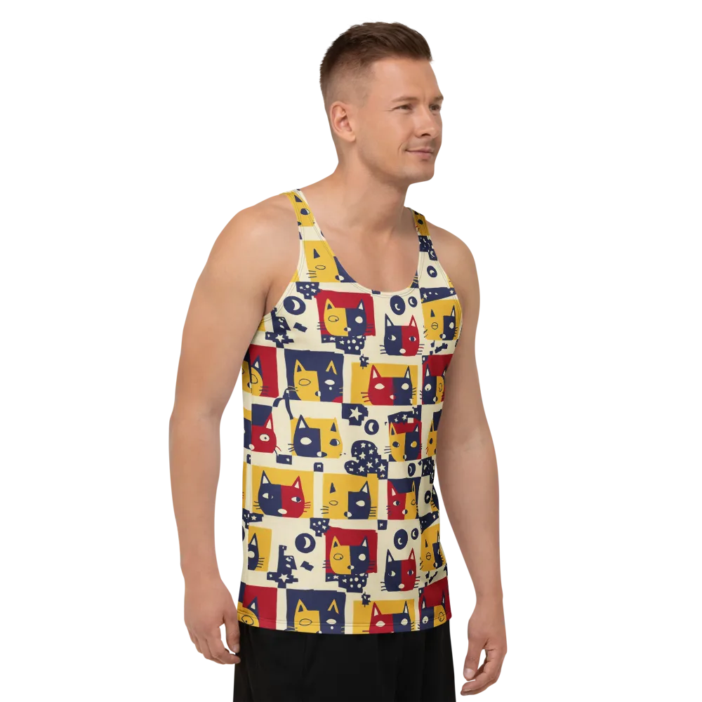 Cat’s Pajama Parade on Men's Tank Top — Right Front
