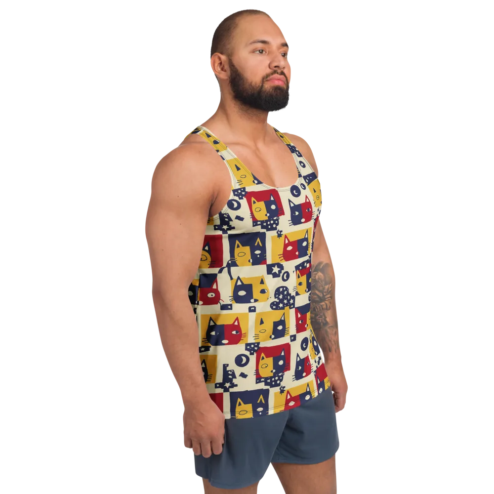 Cat’s Pajama Parade on Men's Tank Top — Right Front