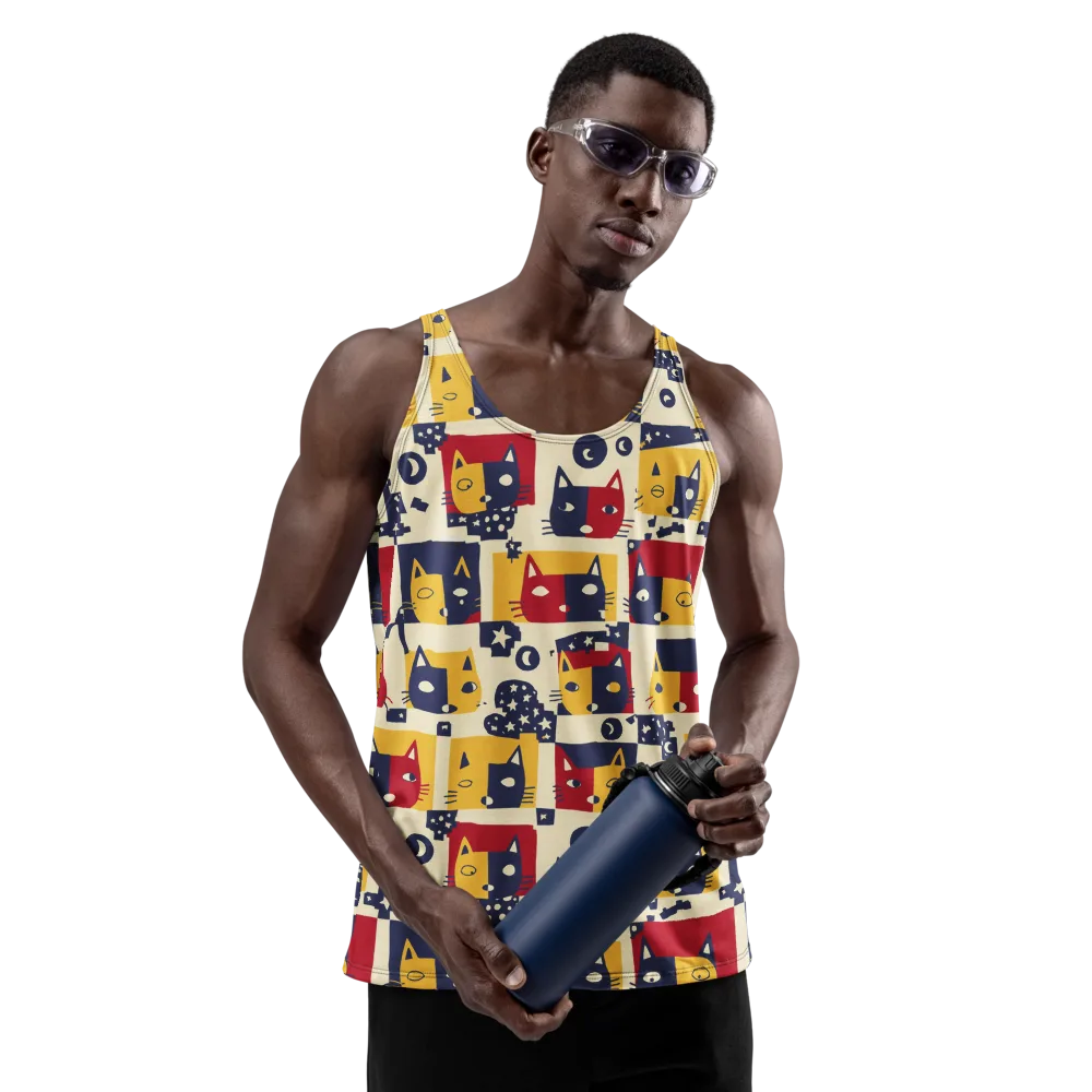 Cat’s Pajama Parade on Men's Tank Top — Front