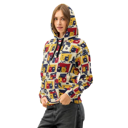 Cat’s Pajama Parade on a Cotton Hoodie