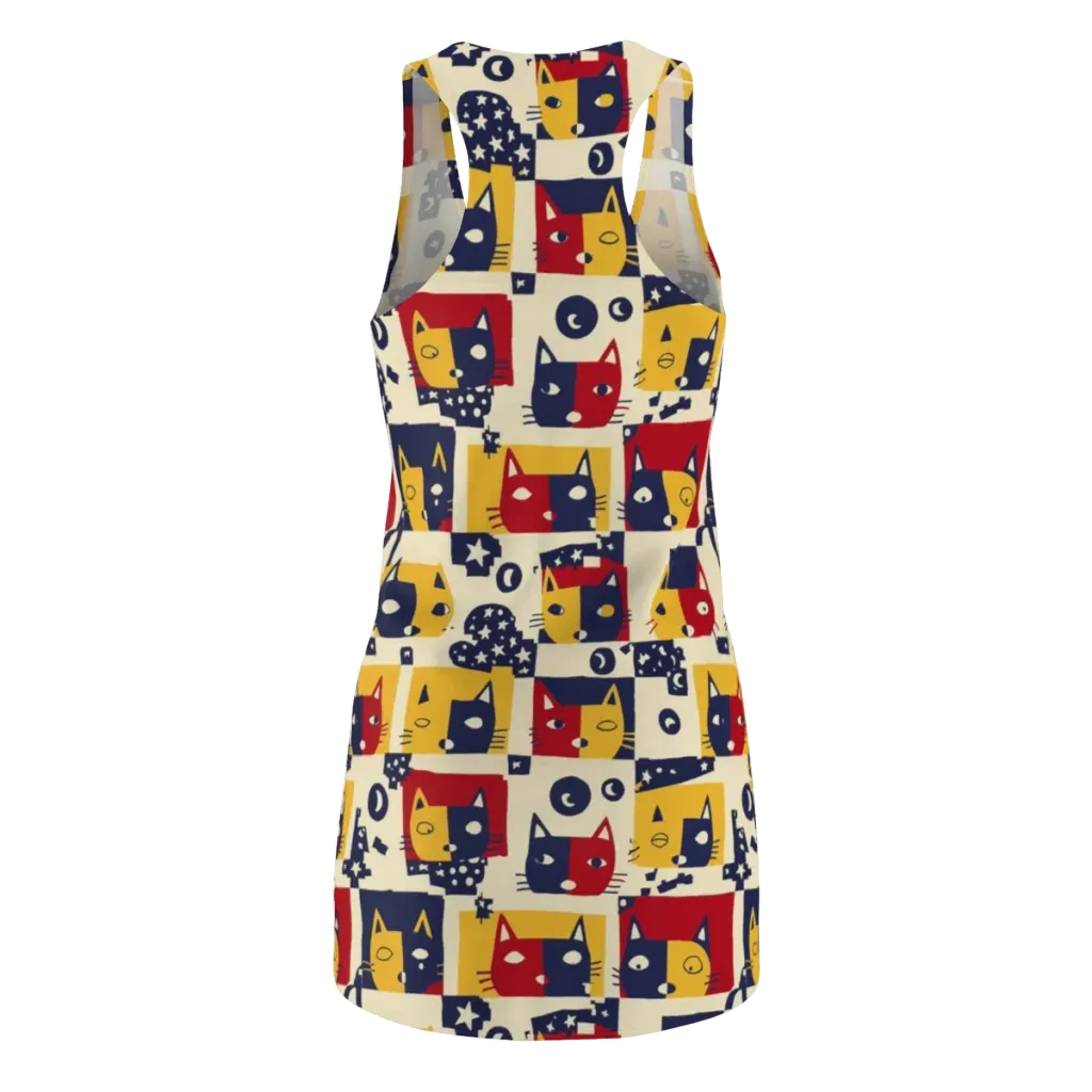 Cat’s Pajama Parade on Racerback Dress — Back