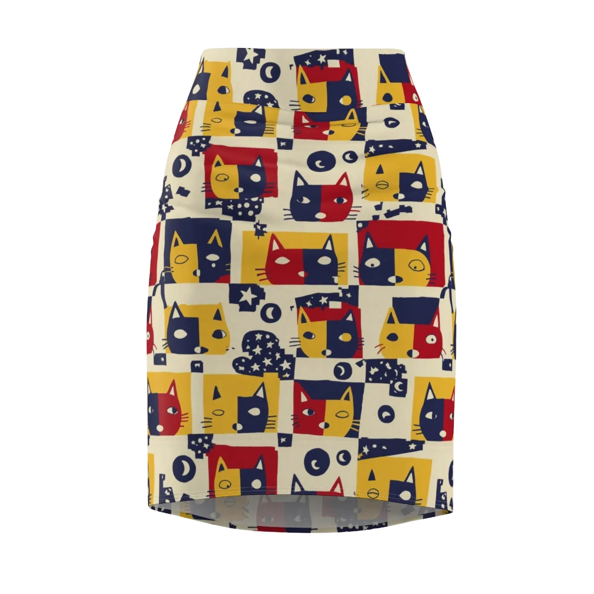 Cat’s Pajama Parade on Pencil Skirt — Front