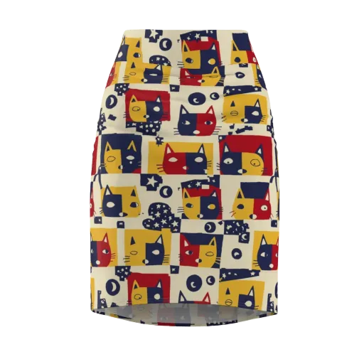 Cat’s Pajama Parade on a Pencil Skirt