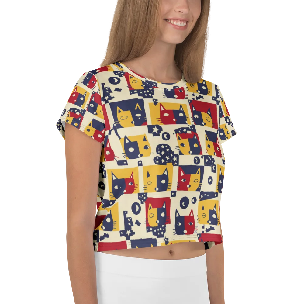 Cat’s Pajama Parade on Crop Tee — Right