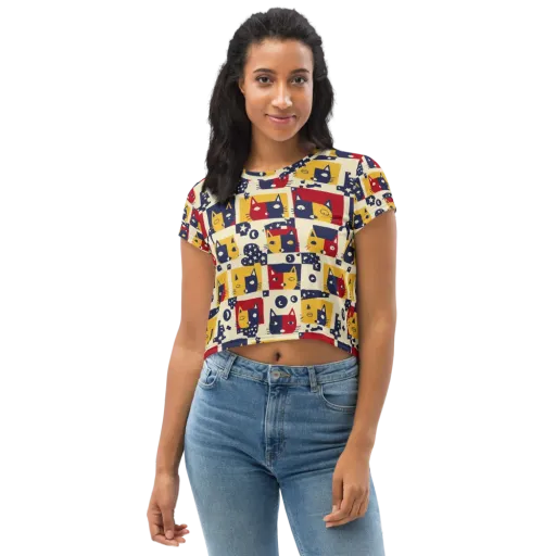 Cat’s Pajama Parade on a Crop Tee