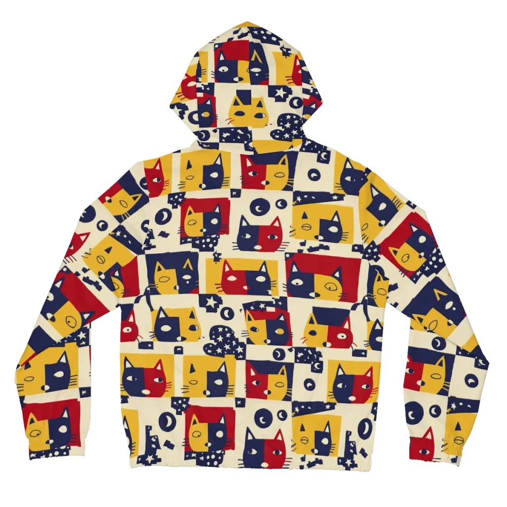 Cat’s Pajama Parade on Women's Full-Zip Hoodie — Back