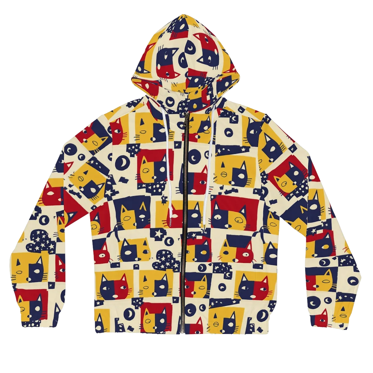 Cat’s Pajama Parade on Women's Full-Zip Hoodie — Front