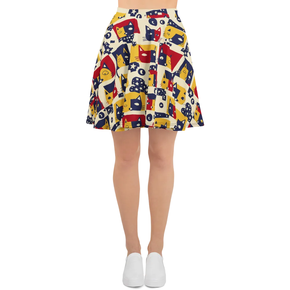 Cat’s Pajama Parade on Skater Skirt — Front
