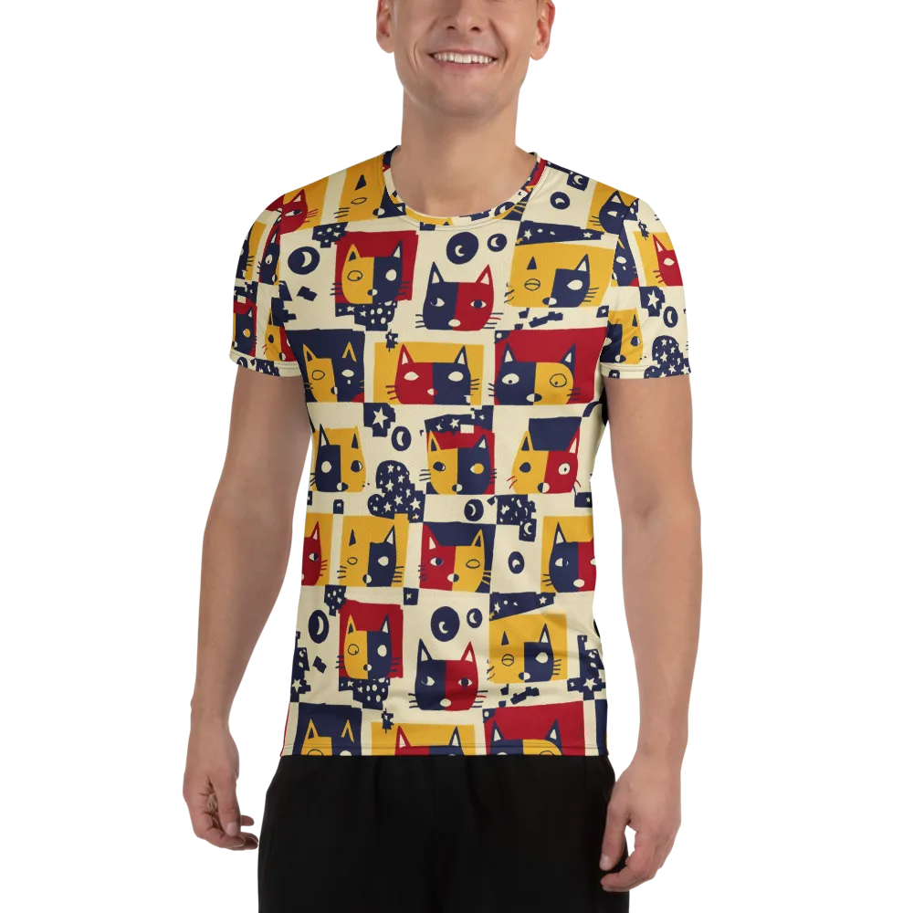 Cat’s Pajama Parade on Men's Athletic T-Shirt — Front