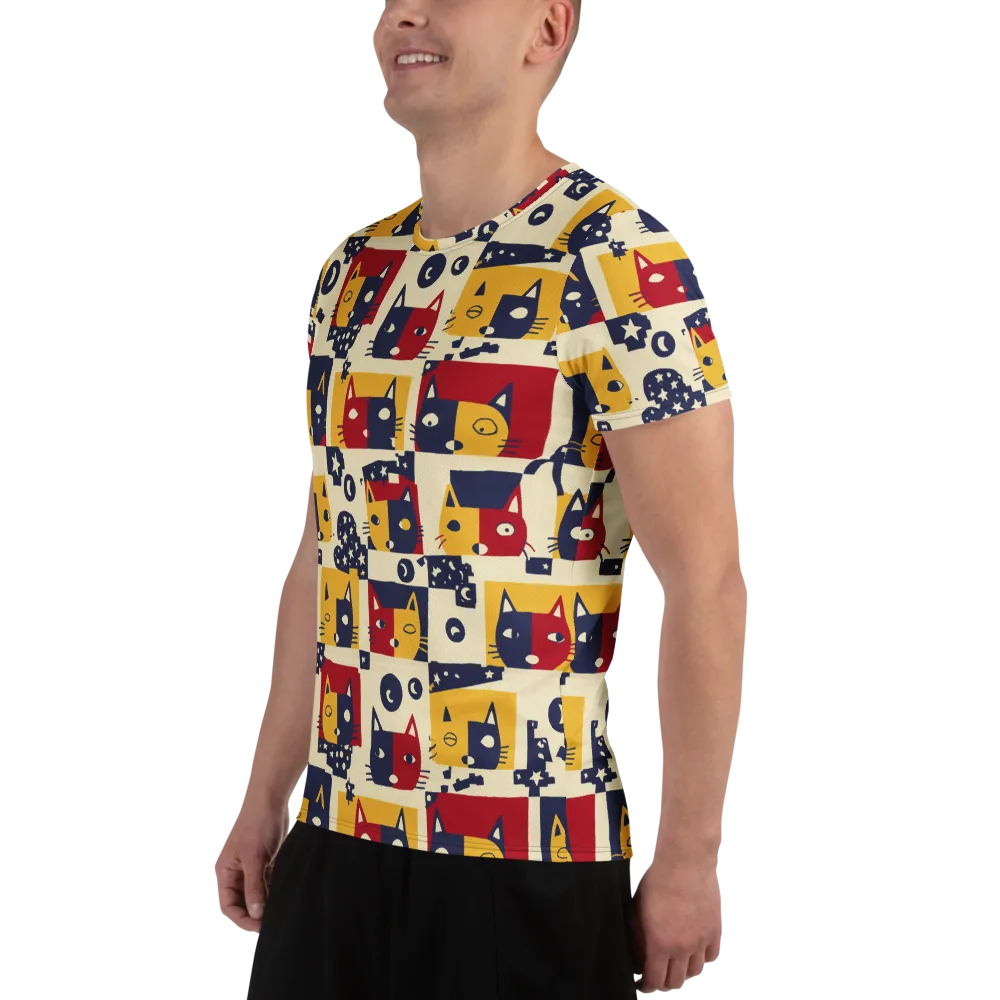 Cat’s Pajama Parade on Men's Athletic T-Shirt — Left
