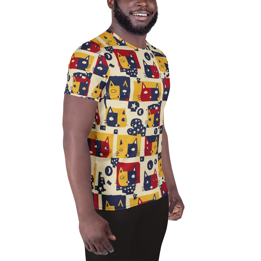 Cat’s Pajama Parade on Men's Athletic T-Shirt — Right