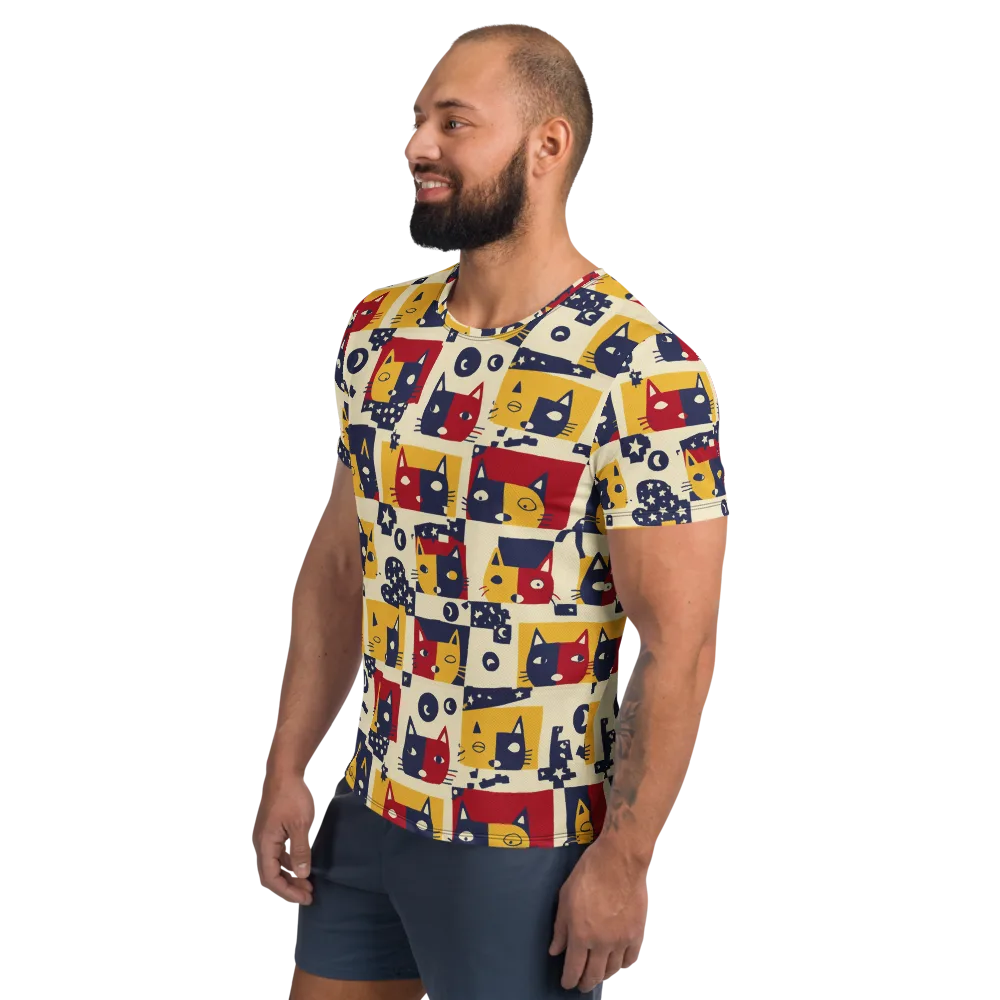 Cat’s Pajama Parade on Men's Athletic T-Shirt — Left