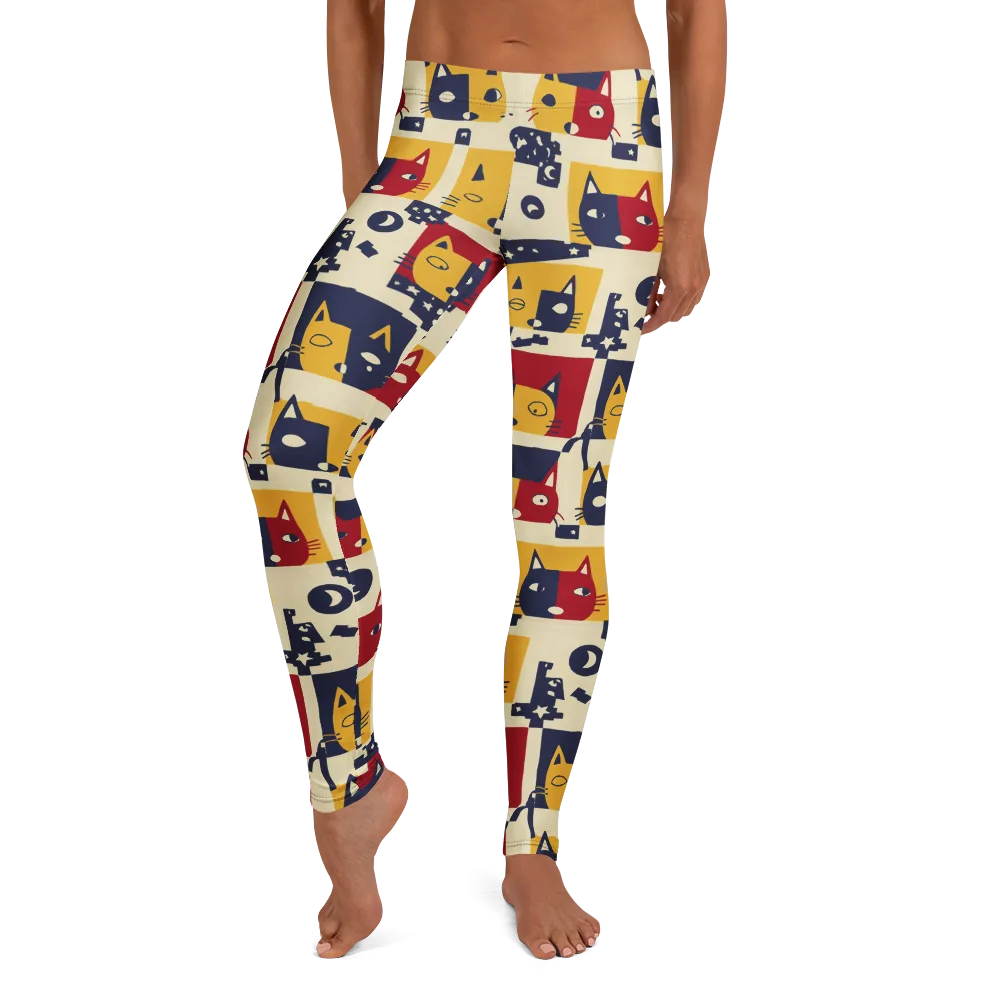 Cat’s Pajama Parade on Leggings — Front