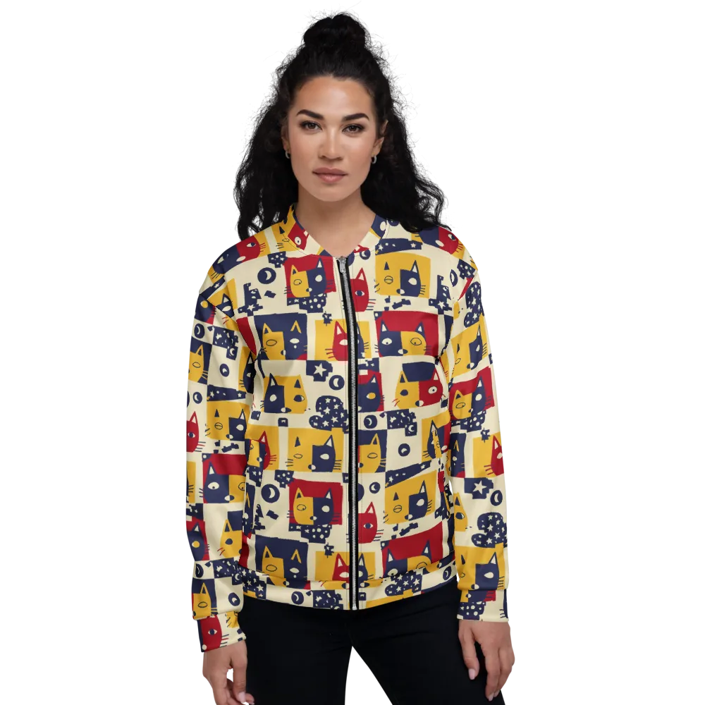 Cat’s Pajama Parade on Bomber Jacket — Front