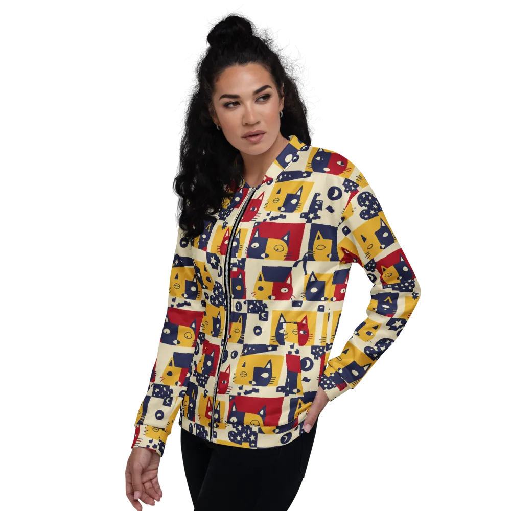 Cat’s Pajama Parade on Bomber Jacket — Left