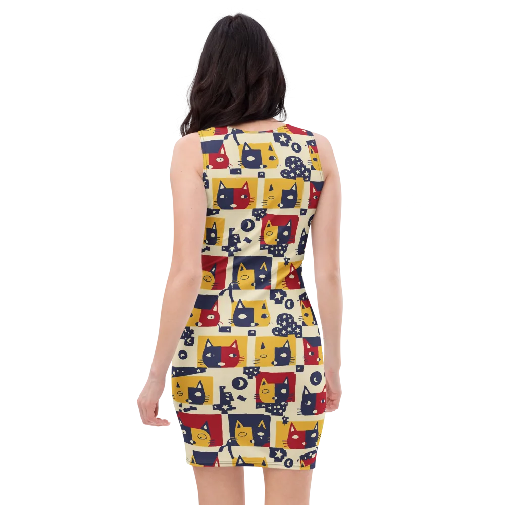 Cat’s Pajama Parade on Bodycon Dress — Back