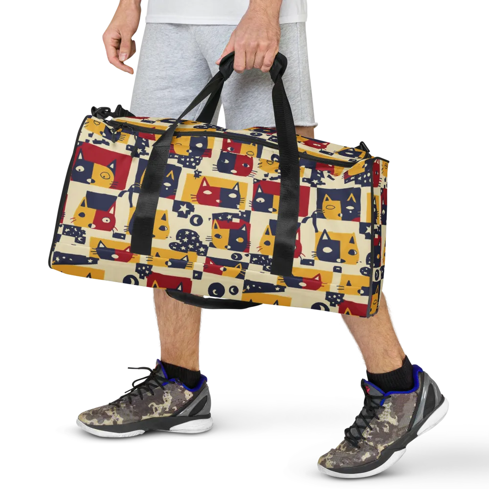 Cat’s Pajama Parade on Duffle Bag — Front