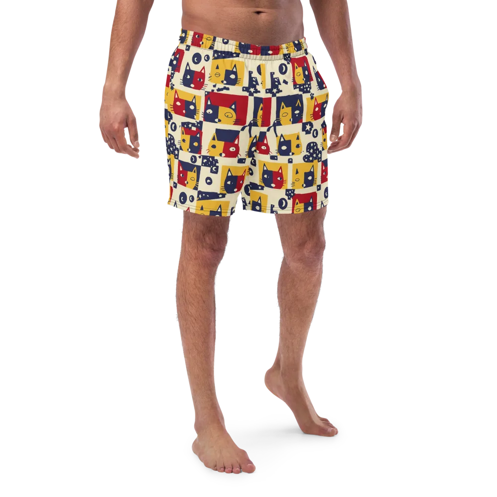 Cat’s Pajama Parade on Swim Trunks — Front
