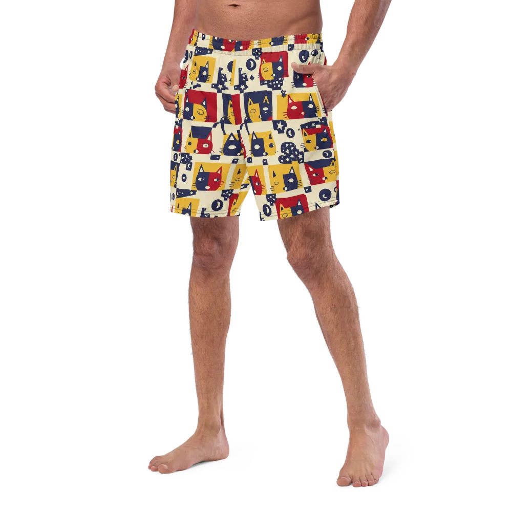 Cat’s Pajama Parade on Swim Trunks — Left Front