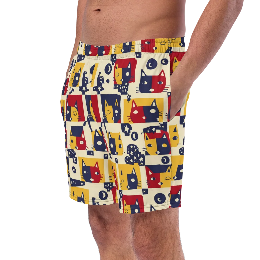 Cat’s Pajama Parade on Swim Trunks — Left Front