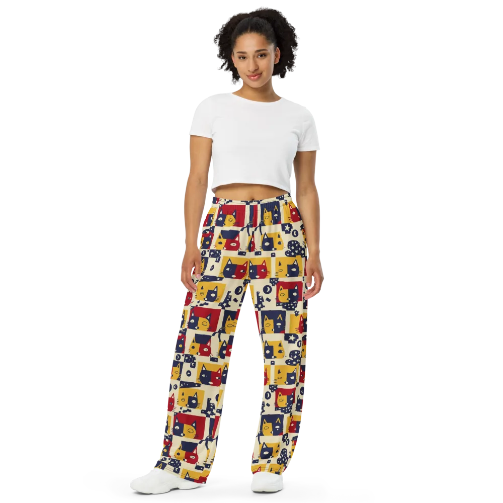 Cat’s Pajama Parade on Wide-Leg Pants — Front