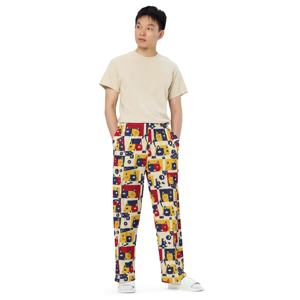 Cat’s Pajama Parade on Wide-Leg Pants — Front