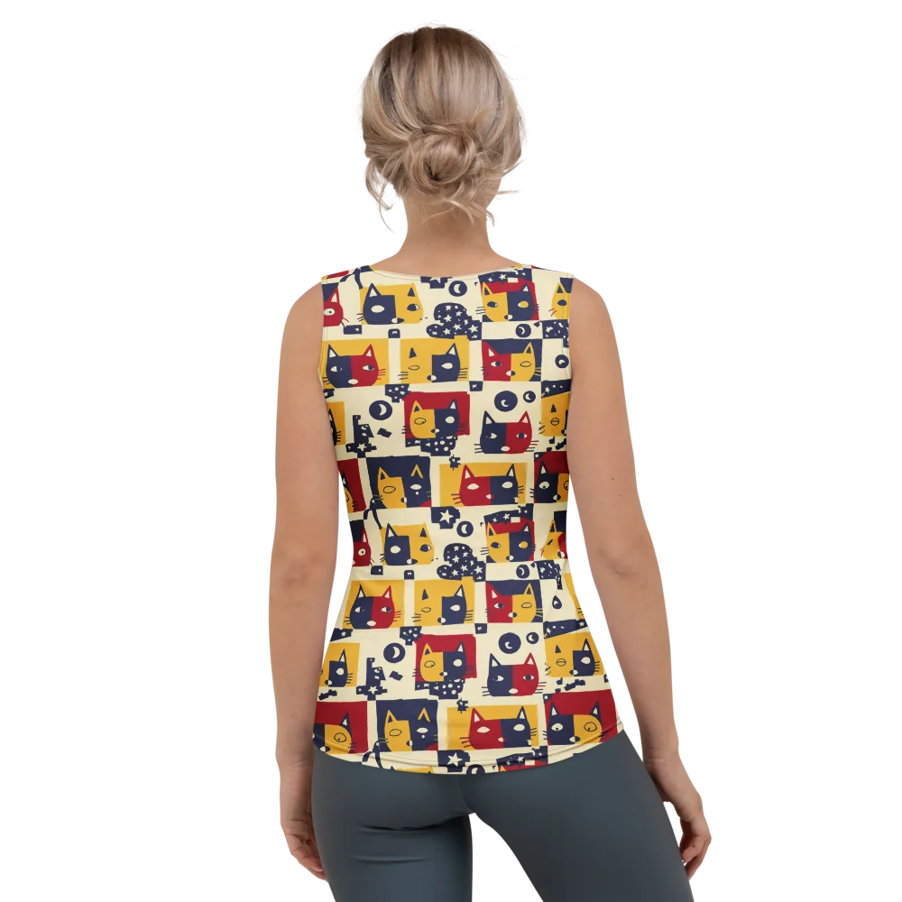 Cat’s Pajama Parade on Women's Tank Top — Back